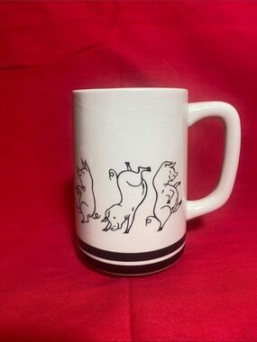 Otagiri Original - Vintage Playful Pig Ceramic Coffee Mug Japan NWT